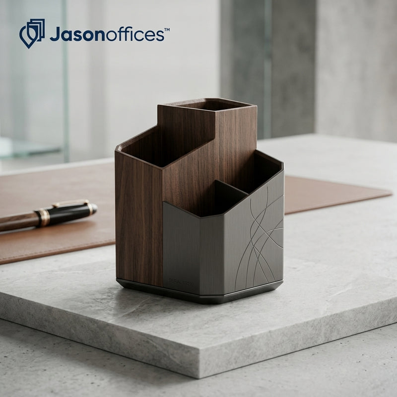 Jasonoffices™ Executive Wood-Grain Desktop Organizer
